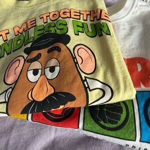 2 Kids Fun Graphic T-Shirts - Yellow and White